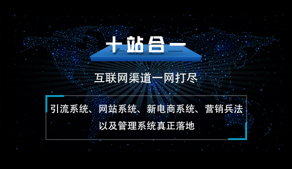 十站合一，互联网渠道一网打尽 引流系统、网站系统、新电商系统、营销兵法以及管理系统 真正落地